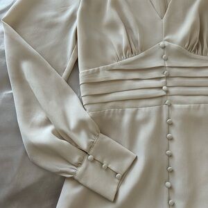 J.O.A. Cream Long Sleeve Dress Vintage